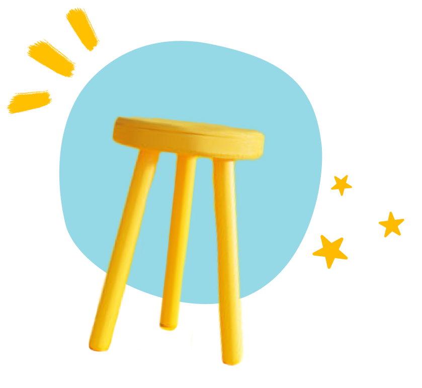 Yellow Stool Blue Background