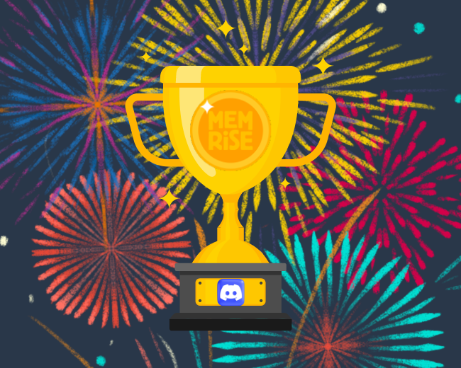 Memrise trophy with Discord logo